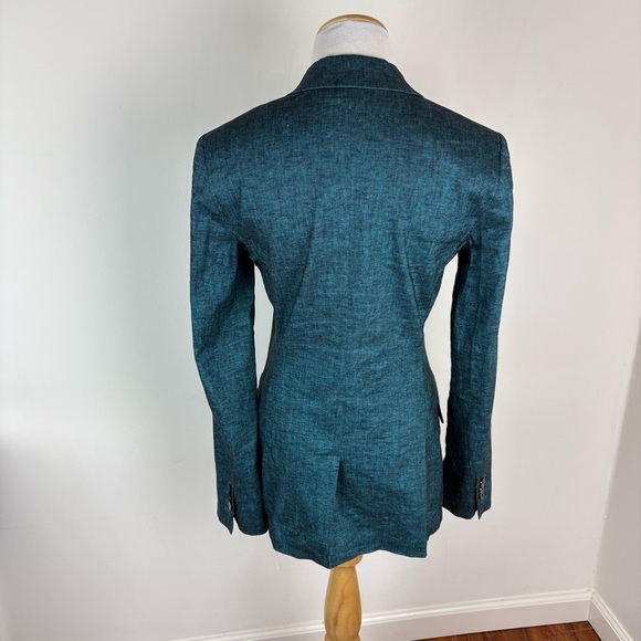 Theory 2 Piece Matching Linen One-Button Staple Blazer and Pants Blue Size 4/6 - Picture 3 of 11